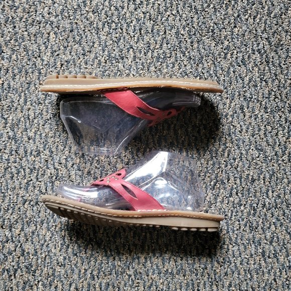 Red Leather Minnetonka Studded Thong Sandals Size 10 - Picture 13 of 15